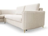 Ecksofa L-Form Rechts mit Schlaffunktion und Bettkasten Limon Beige
