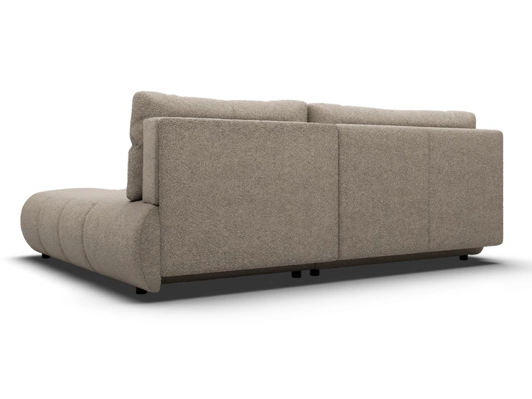 Ecksofa mit Schlaffunktion und Bettkasten Rechts Milet Grau