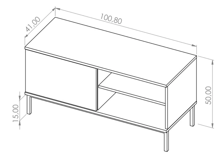 TV-Lowboard mit Türen 100 cm Soroko Weiß