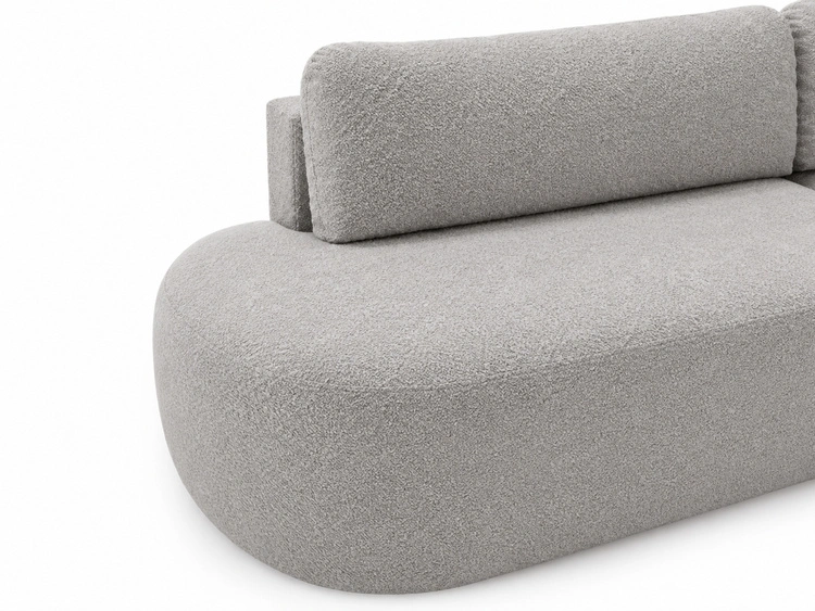 Ecksofa L-Form Rechts mit Schlaffunktion und Bettkasten Aurio O Grau