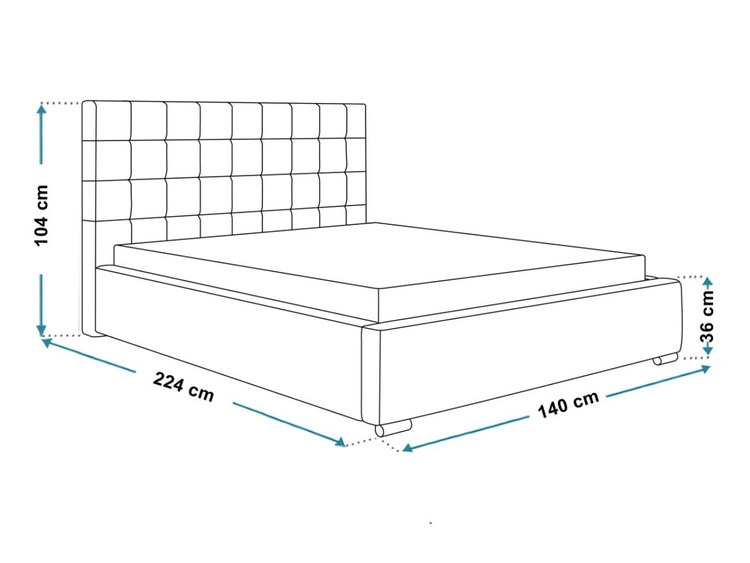 Polsterbett mit Bettkasten und Lattenrost 120x200 Terra Rosa