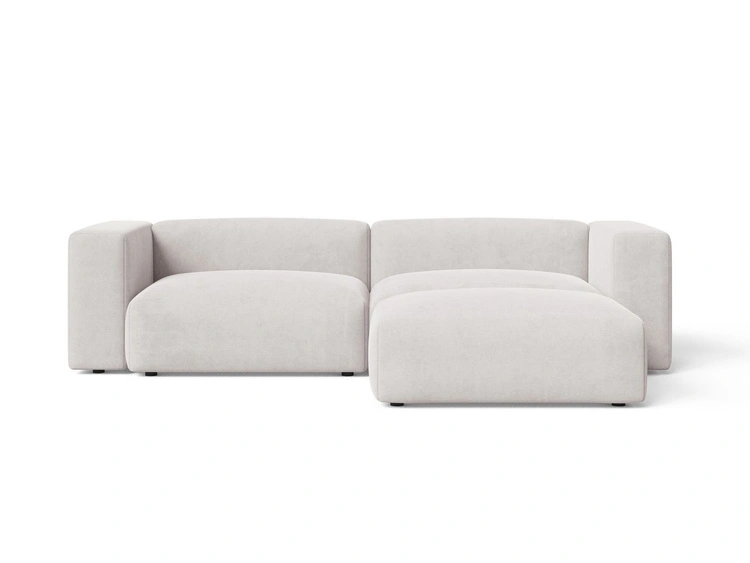 Ecksofa L-Form Rechts Moderne Cord Ecksofa Landi Hellbeige