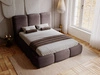 Polsterbett mit Bettkasten und Lattenrost 200x200 Bubble Braun