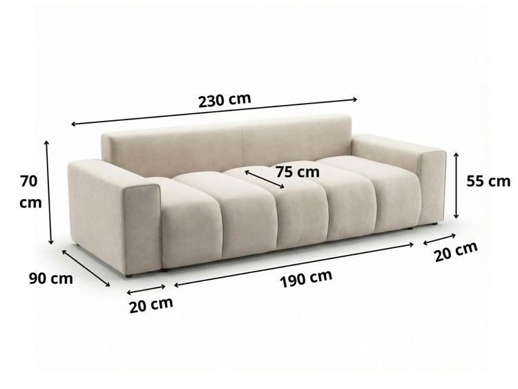 Schlafsofa mit Bettfunktion und Bettkasten Miro Dunkelgrau