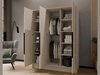 Kleiderschrank 150 cm Perugia Kaschmir mit schwarzen Griffen