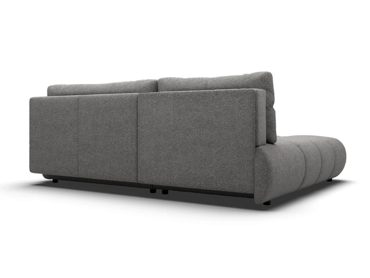 Ecksofa mit Schlaffunktion und Bettkasten Links Milet Grau