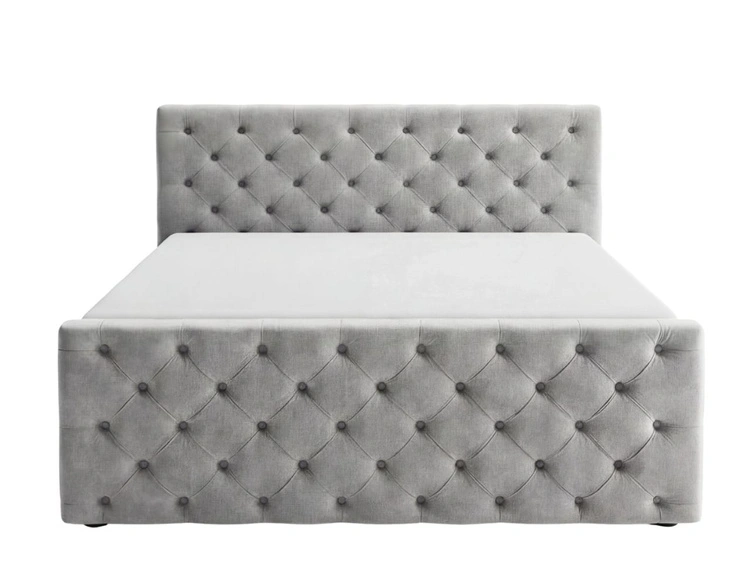 Boxspringbett mit Bettkasten 140x200 Montego Hellgrau