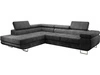 Ecksofa L-Form Links mit Schlaffunktion und Bettkasten Solam L Dunkelgrau