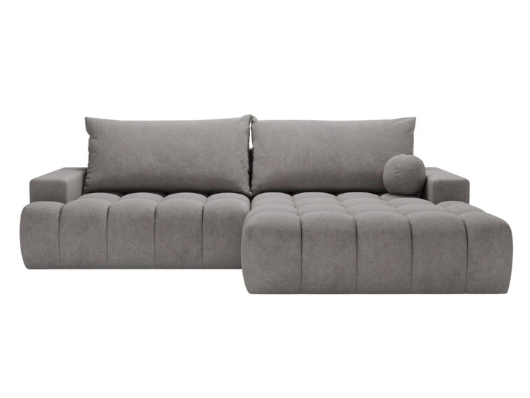 Ecksofa L-Form mit Schlaffunktion und Bettkasten Havi Rechts Grau