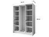 Kleiderschrank mit Spiegel 150 cm Lucca Schwarz mit goldenen Griffen