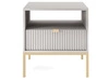 Nachtschrank mit Schublade Amber Grau, Gold Frame