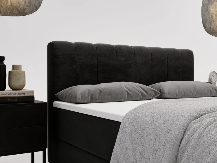 Boxspringbett mit Bettkasten 160x200 Forte Schwarz