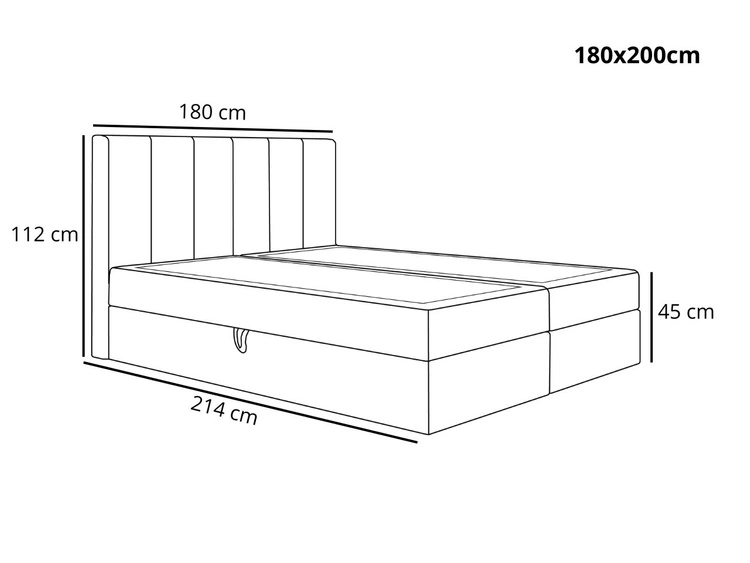 Boxspringbett mit Bettkasten 180x200 Cascada Dunkelblau
