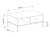 Couchtisch mit Stauraum und Schwarz Metallbeine Amor Beige