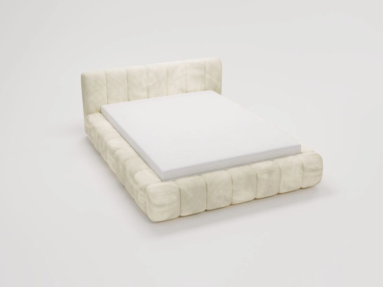 Polsterbett mit Bettkasten und Lattenrost 120x200 Ibiza Creme