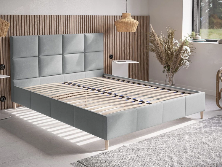Polsterbett mit Lattenrost 160x200 Luxe Dunkelblau