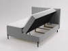 Boxspringbett mit Bettkasten 120x200 Primavera Hellgrau