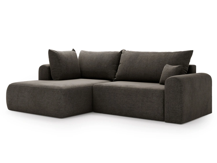Ecksofa L-Form mit Schlaffunktion und Bettkasten Savana Bis Grau