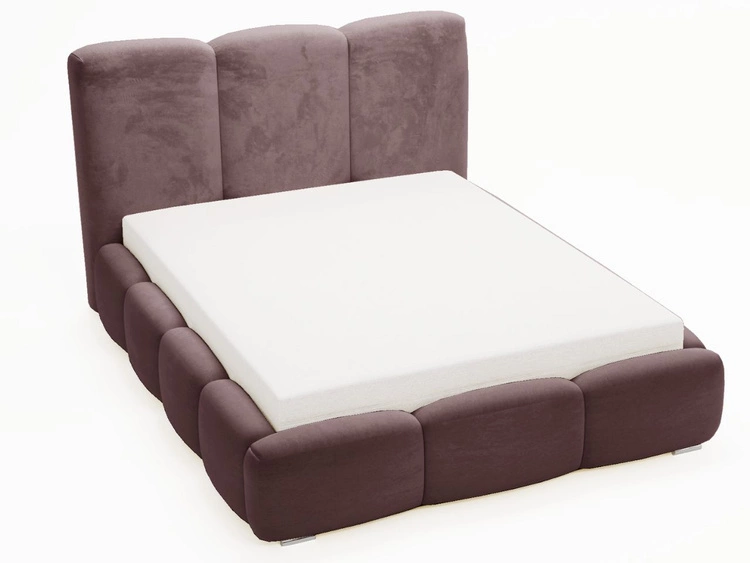 Polsterbett mit Bettkasten und Lattenrost 140x200 Bubble Braun