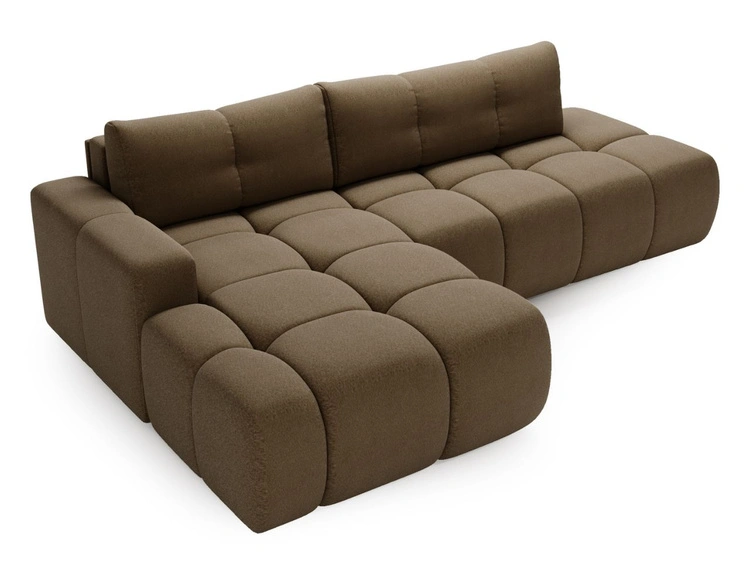 Ecksofa L-Form Links mit Schlaffunktion und Bettkasten Montero Braun