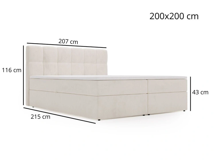 Boxspringbett mit Bettkasten 200x200 Maison Braun