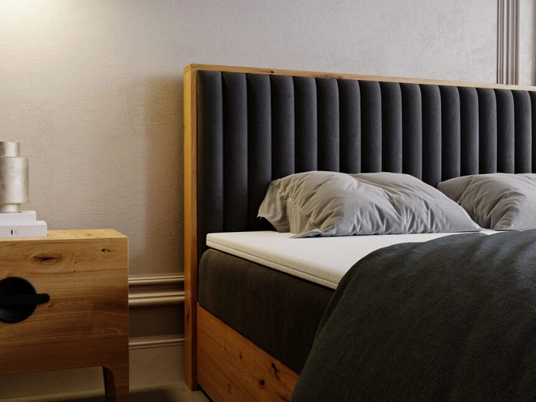 Boxspringbett mit Bettkasten 180x200 Forest Anthrazit
