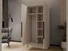 Kleiderschrank mit Spiegel 100 cm Lucca Kaschmir mit schwarzen Griffen