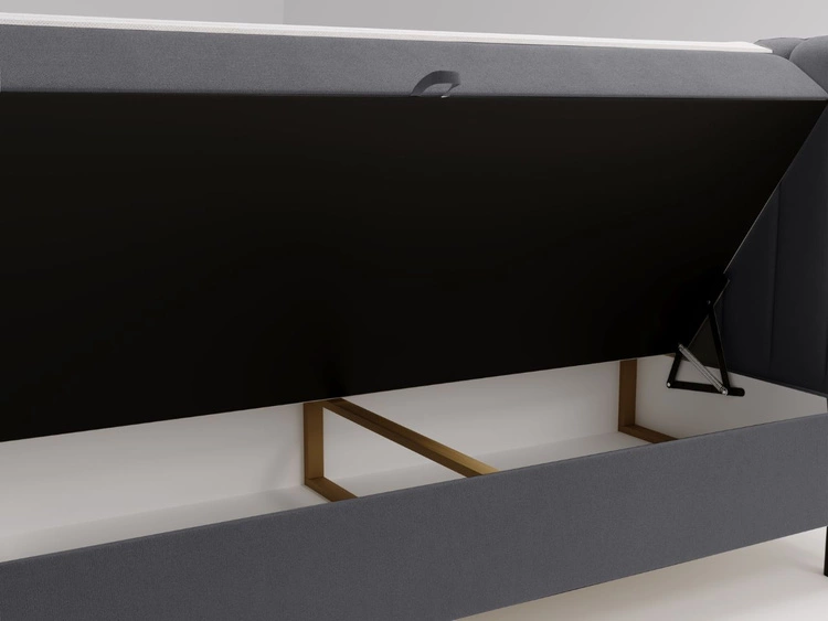 Boxspringbett mit Bettkasten 120x200 Primavera Dunkelgrau
