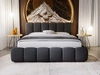 Polsterbett mit Bettkasten und Lattenrost 140x200 Cloud Bouclé-Stoff Schwarz