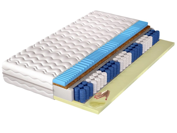 Taschenfederkernmatratze mit Kokosmatte, thermoelastischem und profiliertem Schaum Emero 100x200