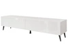 TV-Lowboard mit Türen auf Schwarzen Metallbeinen 175 cm mit LED-Beleuchtung Sorelle Weiß Hochglanz