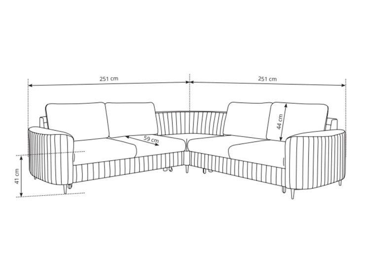 Ecksofa L-Form Links mit Schlaffunktion und Bettkasten Limon Orange