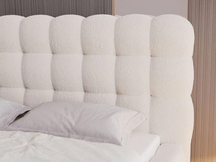 Polsterbett mit Bettkasten und Lattenrost 200x200 Twist Beige