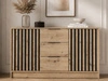 Kommode mit Türen und Schubladen 155 cm Macron Arisan Eiche Schwarz