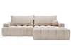 Ecksofa L-Form mit Schlaffunktion und Bettkasten Havi Rechts Hellbeige