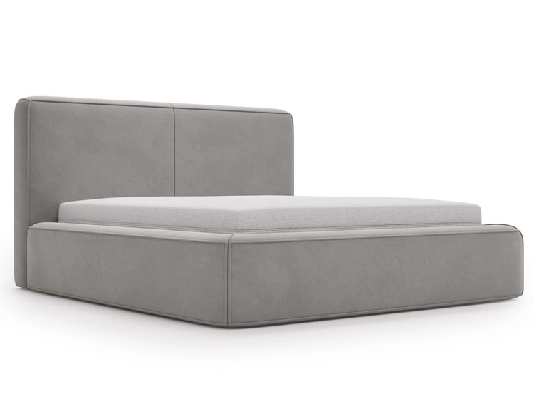 Polsterbett mit Bettkasten und Lattenrost 160x200 Amaro Grau