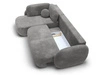 Ecksofa mit Schlaffunktion und Bettkasten Links Carino Grau